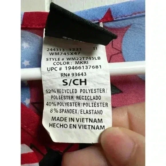 Disney Red, White, and Blue‎ Mickey Mouse Women's V-Neck Scrub Top - Picture 5 of 5